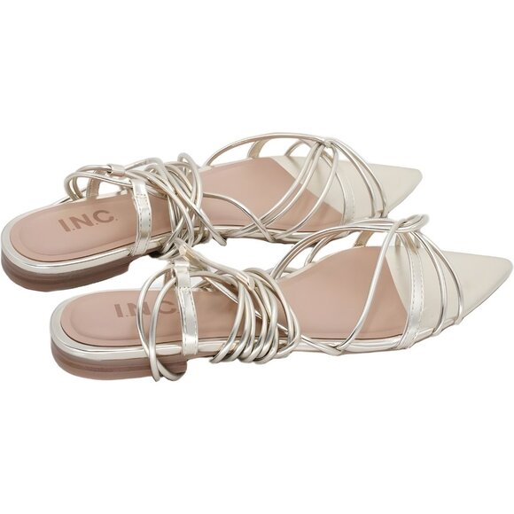 INC International Concepts Kharmaa Gold Strappy Pointed Sandals Women's US 8M - Picture 3 of 6